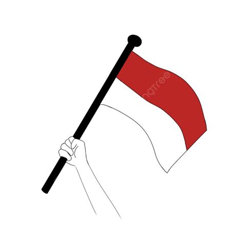 拿着红白旗的手 緊握的手 红白旗 印度尼西亚独立素材圖案，psd和png圖片免費下載