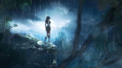 2560x1440 Tomb Raider Lara Croft Rain Game 1440P Resolution HD 4k ...