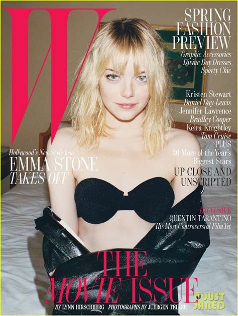 Emma Stone Bares Bra For W Magazines Movie Issue Cover Photo