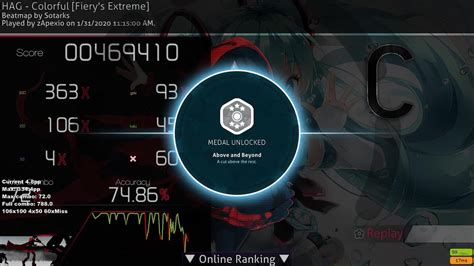 Osu My First 6 Pass Hag Colorful Fierys Extreme Youtube