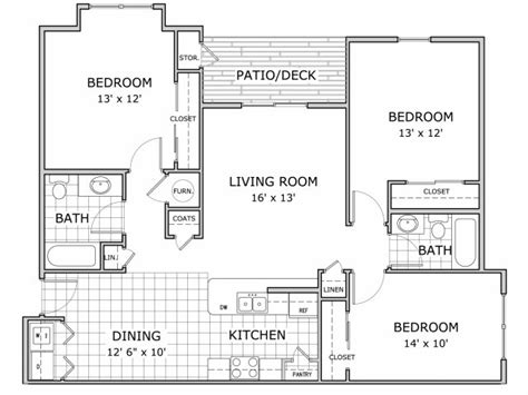 3 Bedroom Apartment Floor Plan With Dimensions Online Information