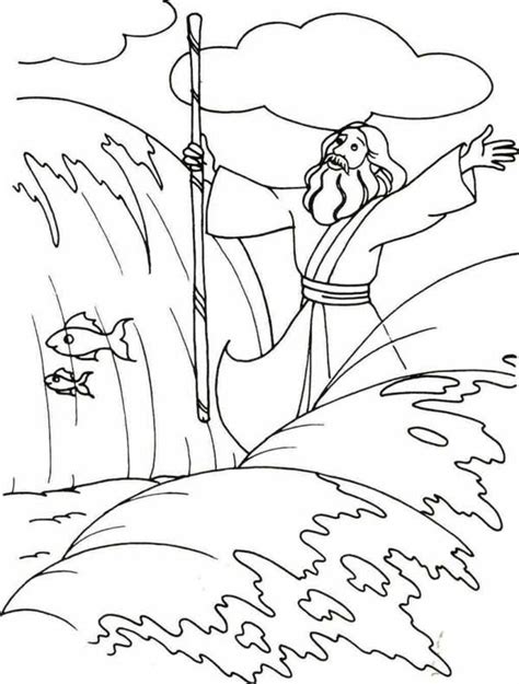 Moses Parting The Red Sea Coloring Page Coloring Home