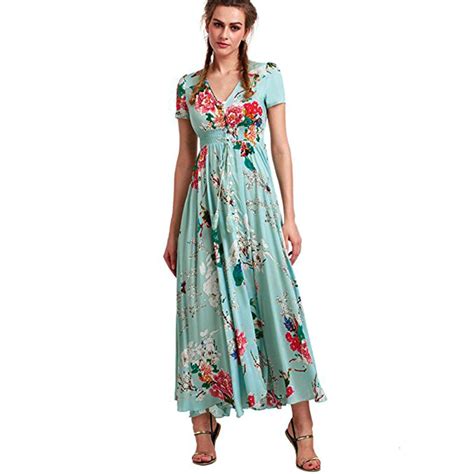 Womens Dresses Women Summer Button Up Split Floral Cotton Tassels