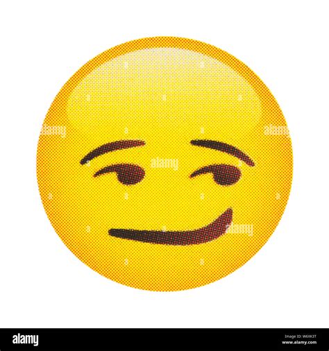 Smirking Or Whimsical Face Emoticon Stock Photo Alamy