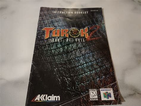 TUROK 2 SEEDS OF EVIL N64 Instruction Booklet Manual NO GAME Values MAVIN