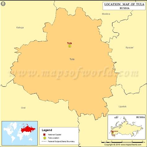 Where Is Tula Location Of Tula In Russia Map