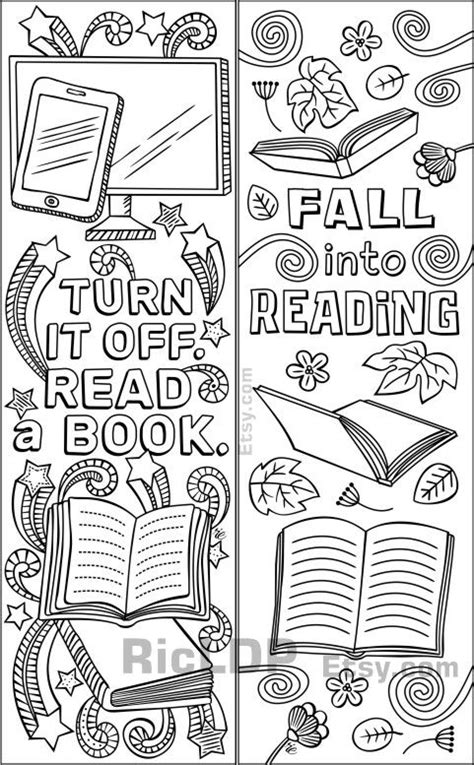 Reading Books Coloring Pages Printable Coloring Reading Bookmarks