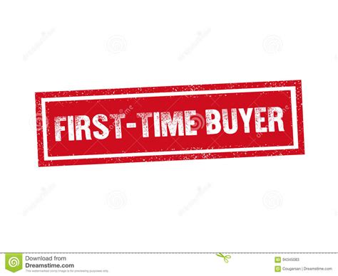 first time buyer red stamp seal text message on white background stock vector illustration of