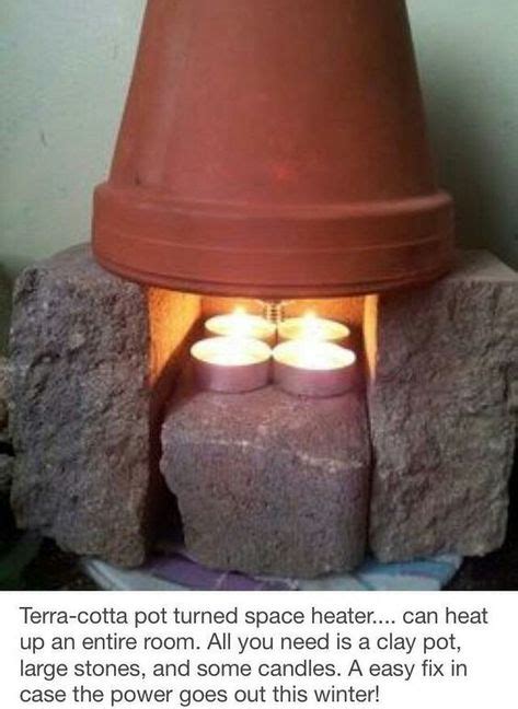 Take a couple of tea lights (recommend a minimum of 4) and place them in a fireproof container. Great heater #prepperdiyfood | Diy heater, Tent heater, Mason jar lamp