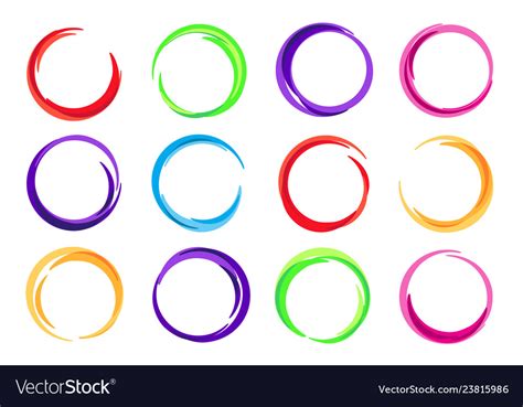 Color Circles Colorful Round Logo Frame Circle Vector Image