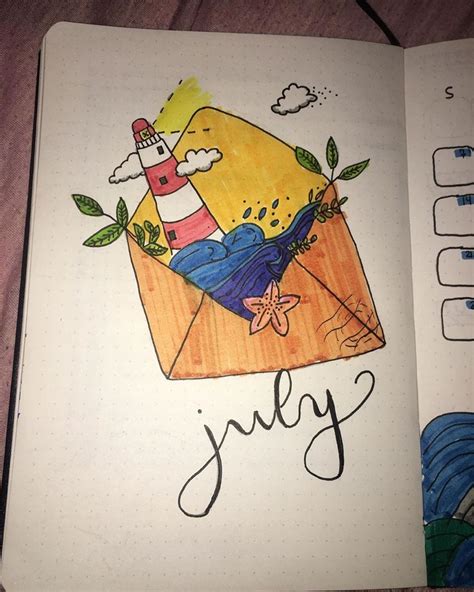 125 Creative July Bullet Journal Monthly Cover Page Ideas Bliss