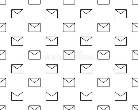 Seamless Pattern With Envelopes Flat Line Icons Mail Background Message Email Vector
