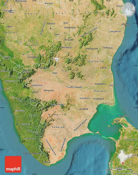 It is fully look like the indian hill side road. Satellite Map of Tamil Nadu