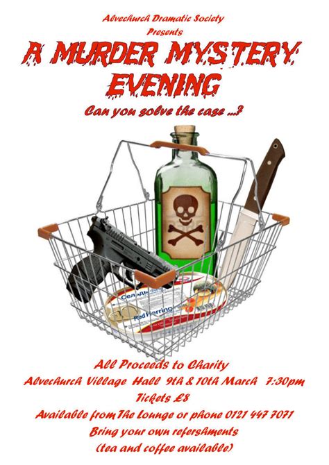 Murder Mystery Evenings 9th And 10th March Alvechurch Dramatic Society