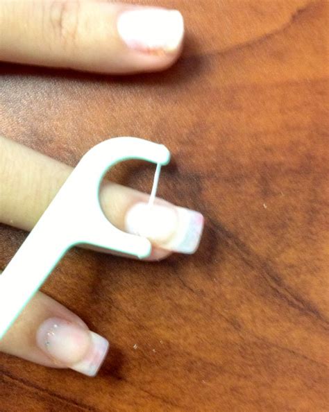 Easy Painless Way To Take Off Acrylics With Floss Picks Just Slide