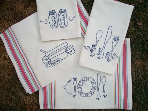 New Kitchen Tea Towel Embroidery Pattern Tea Towels Embroidery Towel