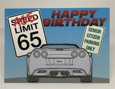 65th Speed Limit Birthday Card By Pulp Creations Md