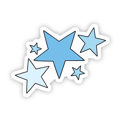 Blue Stars Aesthetic Sticker Aesthetic Stickers Preppy Stickers Blue Star