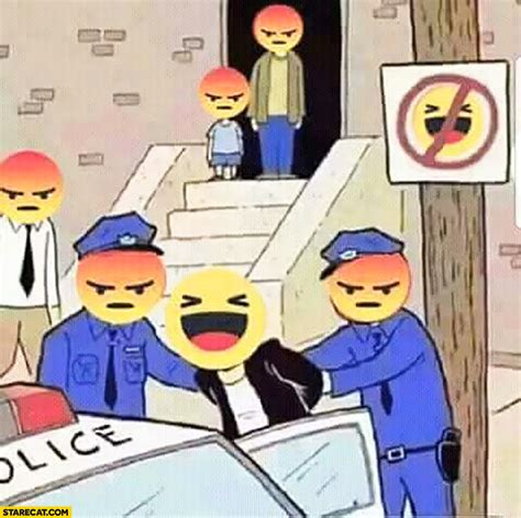 Facebook Happy Emoticon Being Arrested Not Allowed To Be Happy