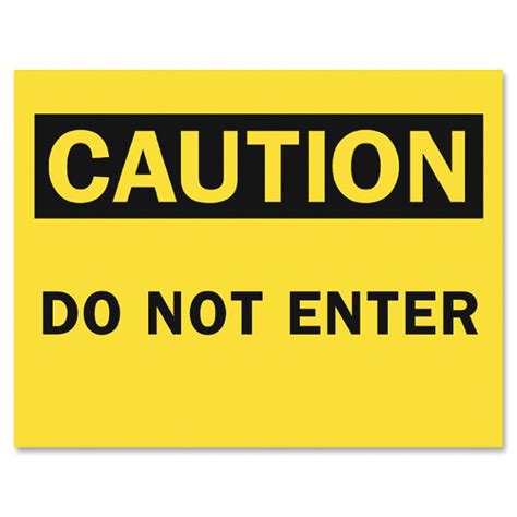 Tarifold Safety Sign Inserts Caution Do Not Enter 6 Pack Do Not