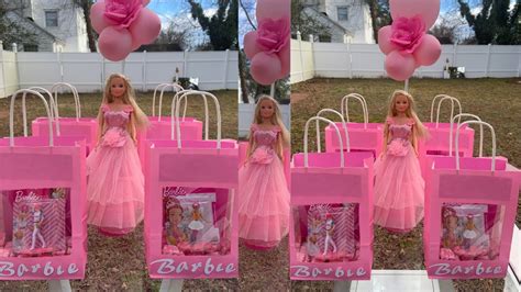 Barbie Favors Bags Diy Barbie Centerpiece Diy Youtube