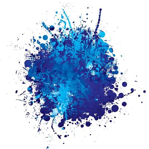 Shades Of Blue Abstract Ink Splat With Stock Vector Colourbox