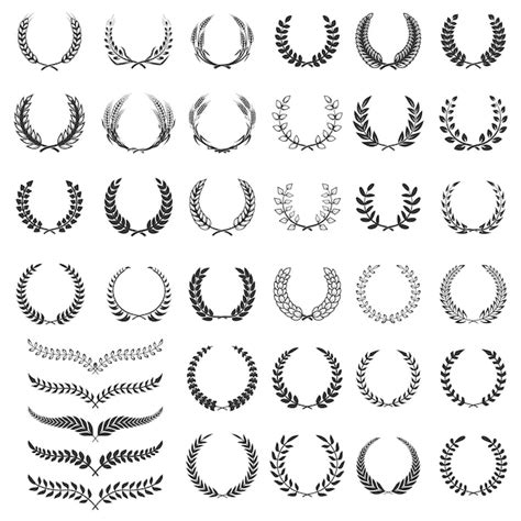 Premium Vector Set Of Laurel Wreath Icons Element For Logo Label