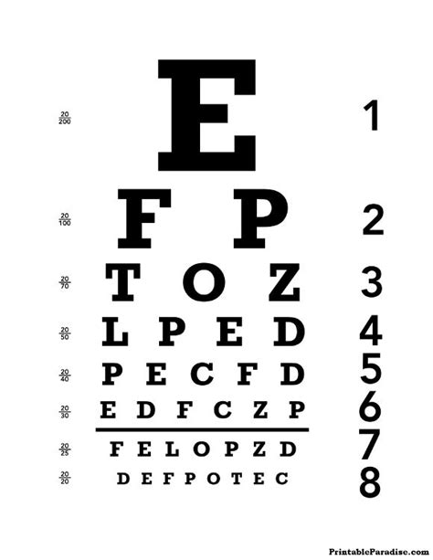Printable Eye Chart Print Free 2020 Eyechart Cuidado Del Cuerpo Cuerpo Humano Juegos