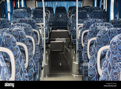 Row Of Empty Seats In The Public Bus Stock Photo Alamy