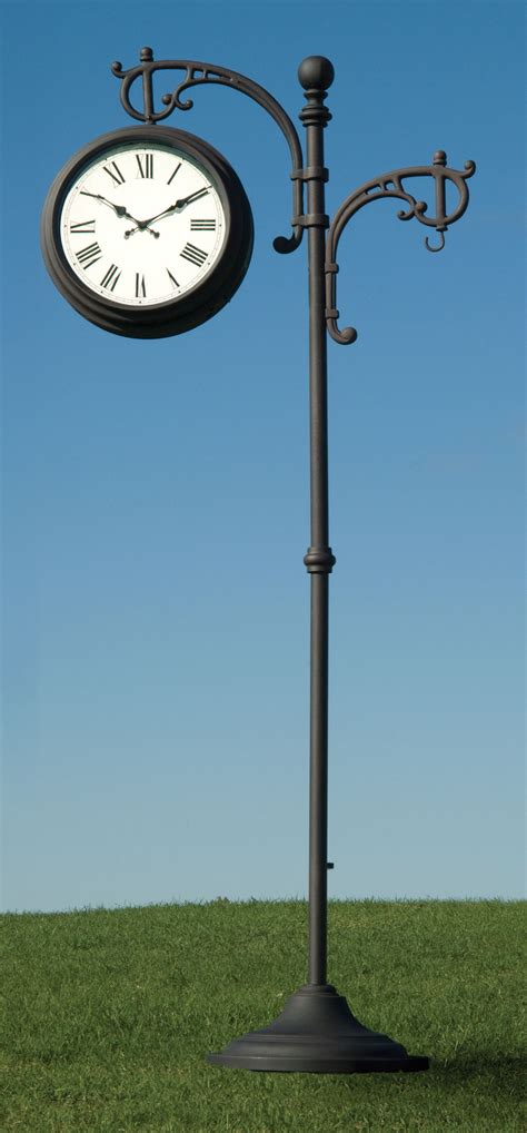 Outdoor Pedestal Clockthermometer At Menards Garden Clocks Outdoor