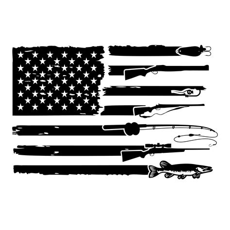 Us Flag Fishing Svg Fishing American Flag Design Vector For Etsy