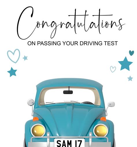 congratulations card driving test card well done card new etsy uk