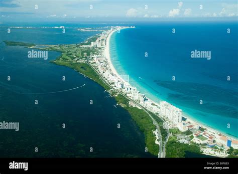 Aerial View Of Cancun Mexico Stock Photo Alamy