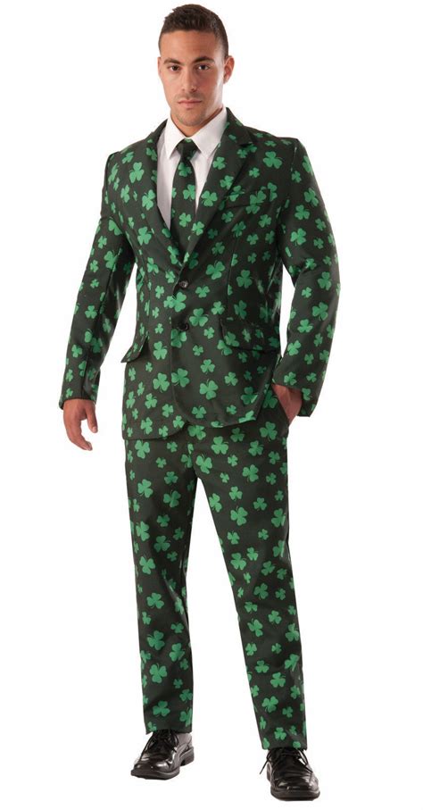 Shamrock Suit And Tie Adult Costume Jacket Pants St Patricks Day Parties Md Xl