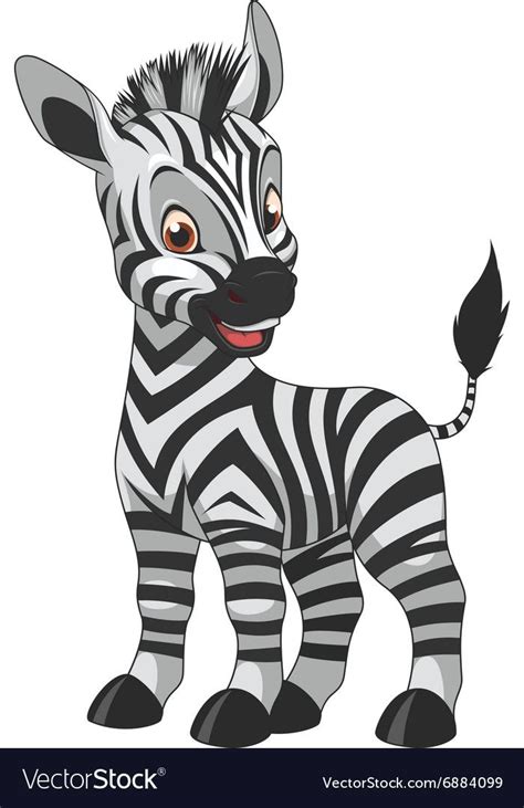 Cute Funny Zebra Royalty Free Vector Image Vectorstock Baby Animal