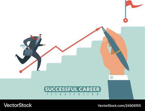 Stair To Goal Path To Success Business Career Vector Image