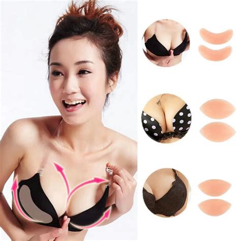 women silicone invisible bra insert pads breast uplift enhancer push up padded bra bikini