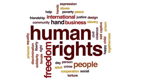 Allegations of migrants in forced labour and living in cramped housing hit malaysia's rubber glove industry, which experienced elevated demand during. Human Rights Animated Word Cloud, Stock Footage Video (100 ...