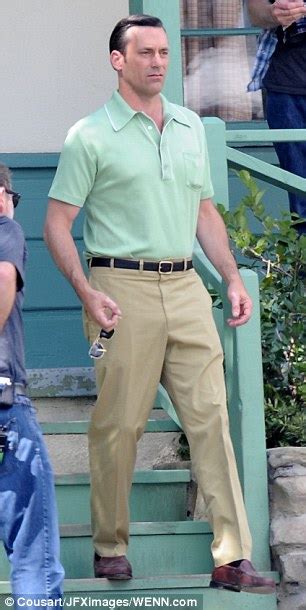 Jon Hamm Puts His Burly Chest On Display As He Films Final Mad Men