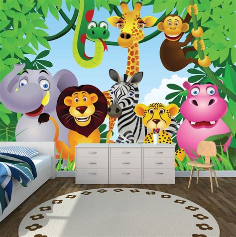 If you live in the los angeles, ca area, call me. Jungle Fun Childrens Wall Paper & Wall Mural | WallCapers | Kids wallpaper, Wallpaper childrens ...