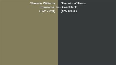 Sherwin Williams Edamame Vs Greenblack Side By Side Comparison