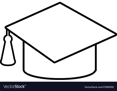 Graduation Cap Icon Outline Line Style Royalty Free Vector