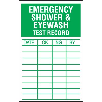 A to z teacher stuff tools :: Emergency Shower & Eyewash - School Safety Inspection Labels | Seton School Safety