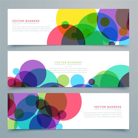 Set Of Banners With Abstract Colorful Circles Download Free Vector