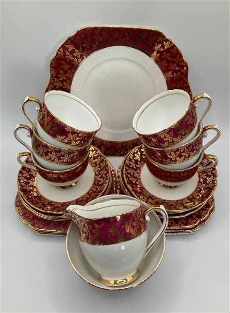 Stanley Fine Bone China Tea Set Vintage Teacoffee Set For 6 Etsy