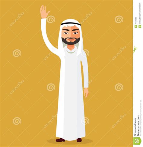 Saudi Men Arab Men Kuwait Emirates Cartoon Characters Waves
