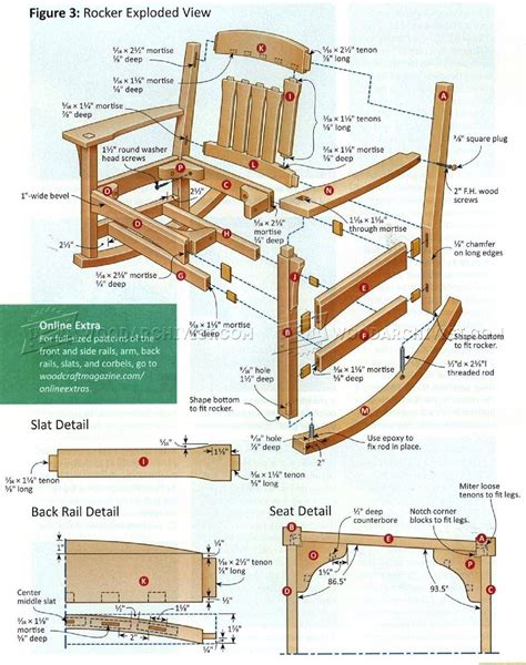 These free adirondack chair plans will help you build a great looking chair in just a few hours. Arts & Crafts Rocking Chair Plan • WoodArchivist