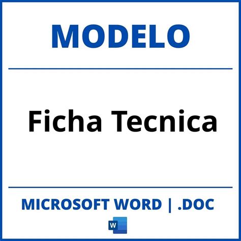 Modelo De Ficha Tecnica En Word