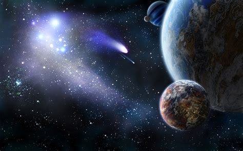 Planet And Comet In Space Wallpaper 1680x1050 Resolution Wallpaper