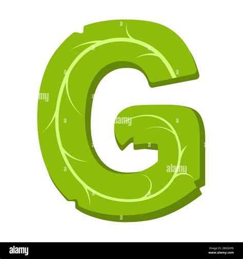 Letra G Hojas Verdes Alfabeto Vectorial De Verano El Sencillo